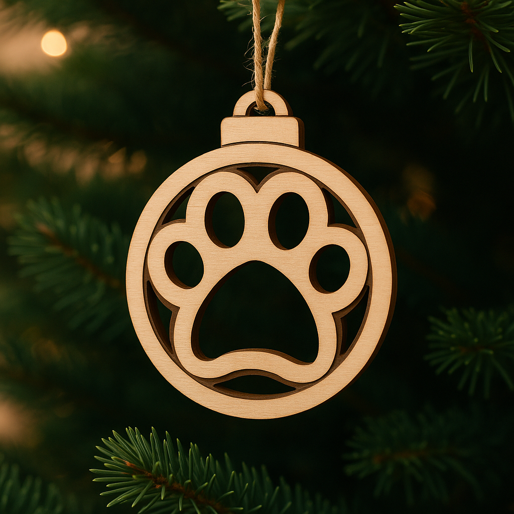 Bola de Natal em Madeira – Pata de Animal