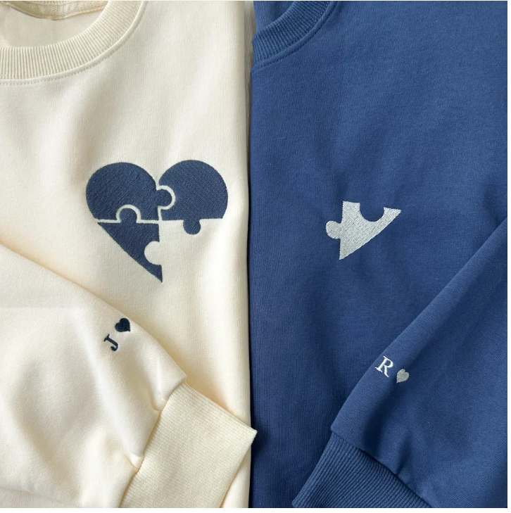 Conjunto de Casal Personalizado "Coração Puzzle"