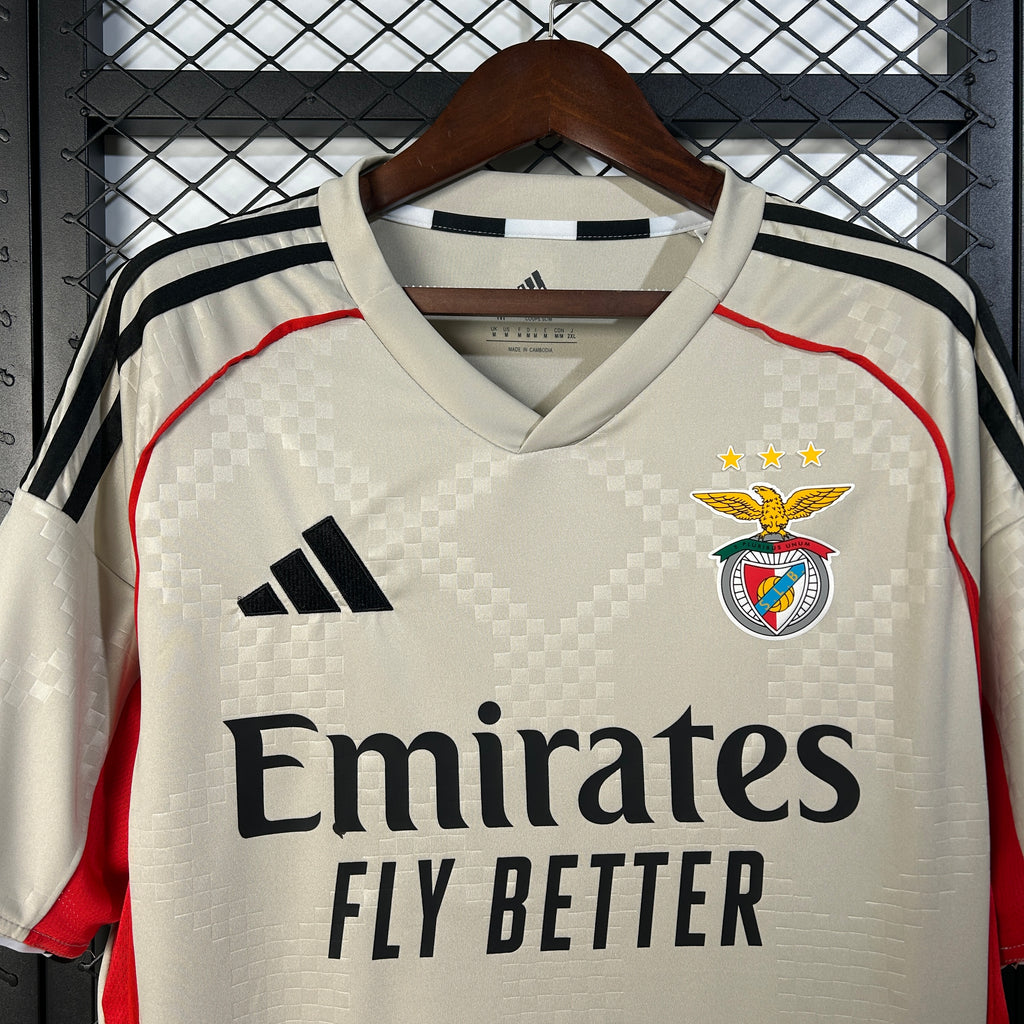 Camisola Alternativa Bege SL Benfica 2025/2026