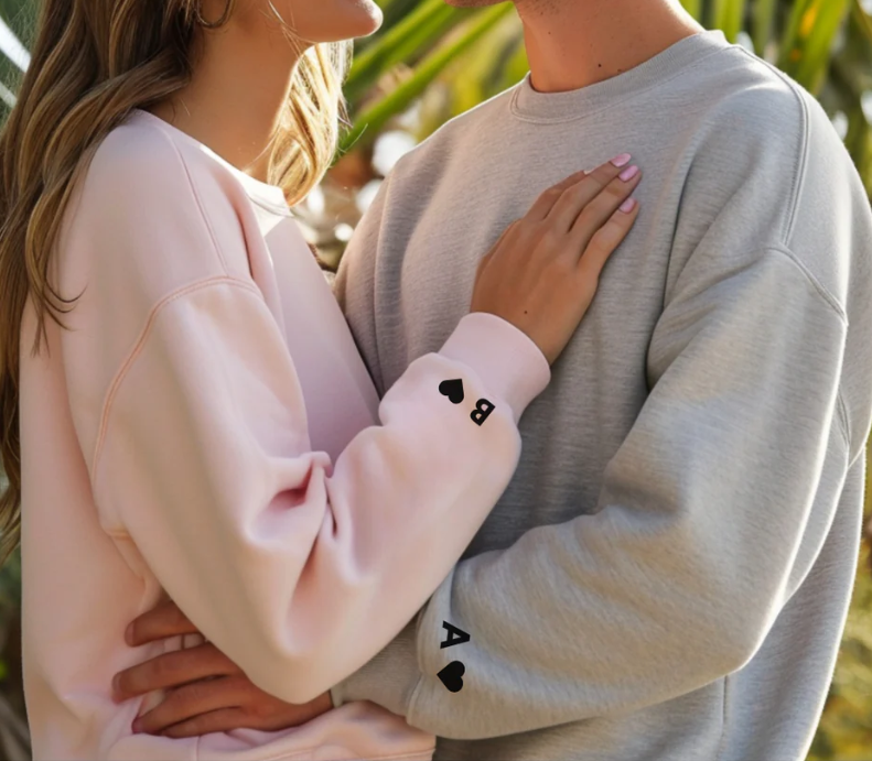 Conjunto de Casal Personalizado "Iniciais com Coração"