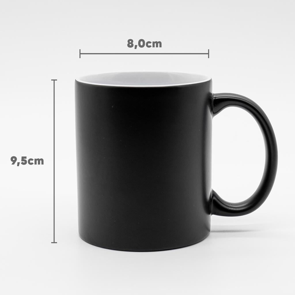 Caneca Mágica Preto Mate - 300 ml